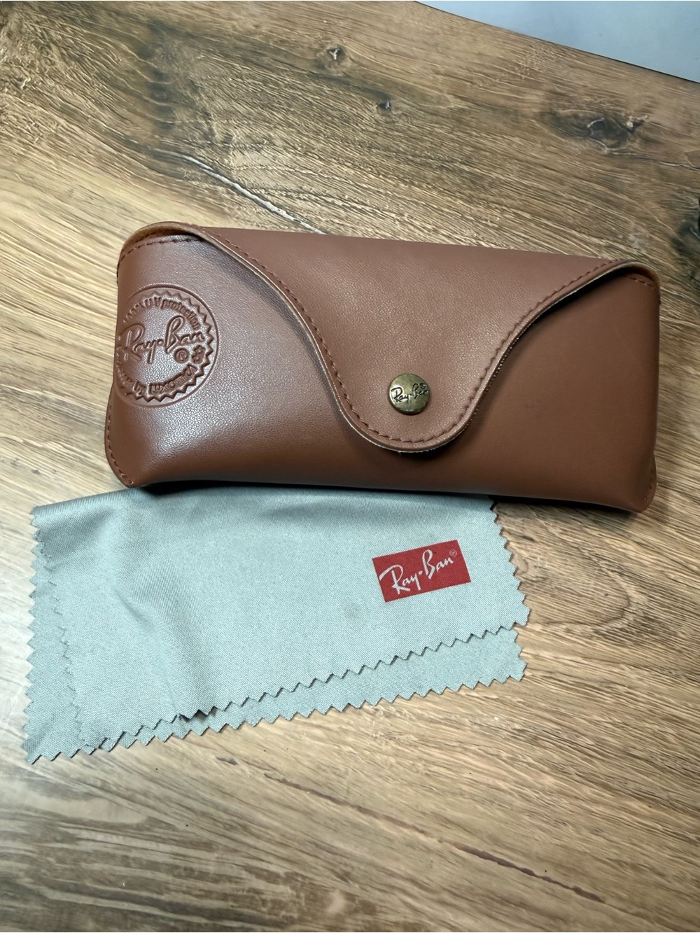 Ray-Ban Brown Eyeglasses Sunglasses Case + Cleaning Cloth Only